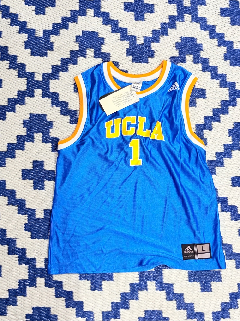 Adidas UCLA Bruins Basketball Jersey #1 Kids L 14-16 New